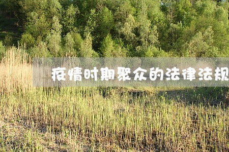 疫情时期聚众的法律法规 疫情时期聚众的法律法规