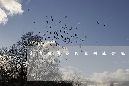 疫情期间合同逾期法律规定 疫情期间合同逾期法律规定