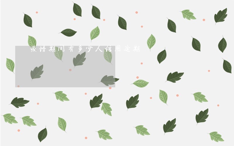 疫情期间有多少人信用逾期
