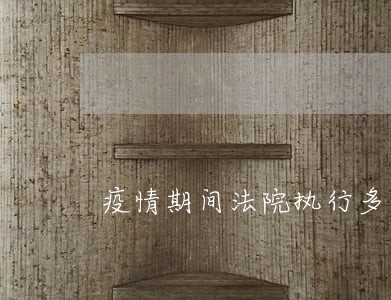 疫情期间法院执行多措并举 疫情期间法院执行多措并举