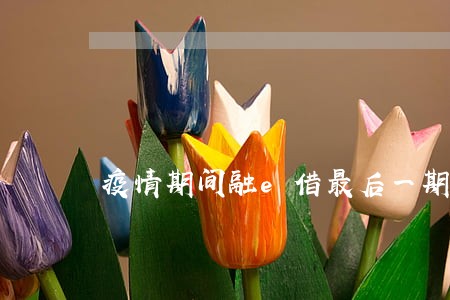 疫情期间融e借最后一期逾期