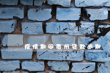 疫情期间贵州贷款逾期 疫情期间贵州贷款逾期