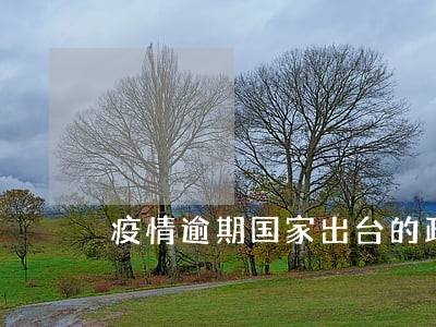 疫情逾期国家出台的政策 疫情逾期国家出台的政策