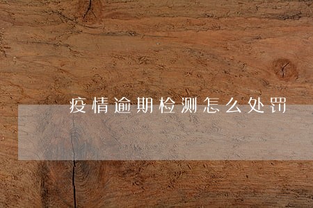 疫情逾期检测怎么处罚 疫情逾期检测怎么处罚