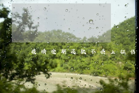 疫情逾期还款不会上征信 疫情逾期还款不会上征信
