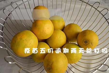 疫苗五价逾期两天能打吗 疫苗五价逾期两天能打吗