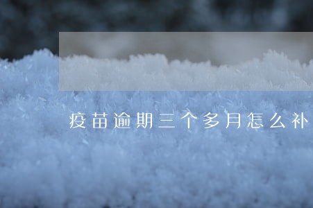 疫苗逾期三个多月怎么补打 疫苗逾期三个多月怎么补打