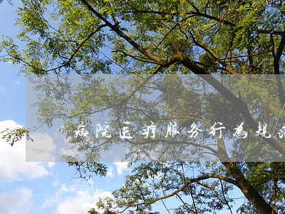 病院医疗服务行为规范 病院医疗服务行为规范