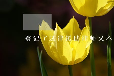 登记了法律援助律师又不做案子