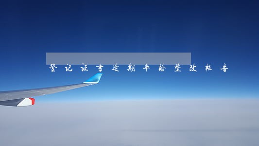 登记证书逾期年检整改报告 登记证书逾期年检整改报告