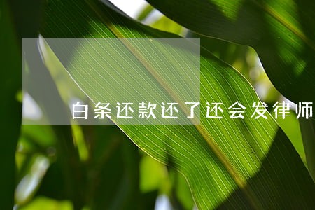 白条还款还了还会发律师函吗 白条还款还了还会发律师函吗