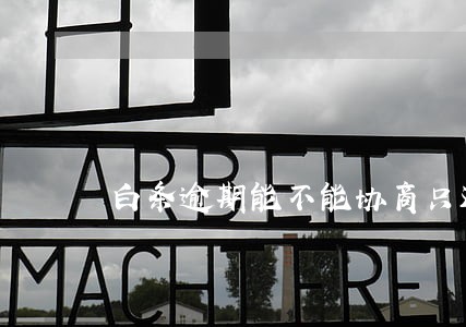 白条逾期能不能协商只还本金 白条逾期能不能协商只还本金