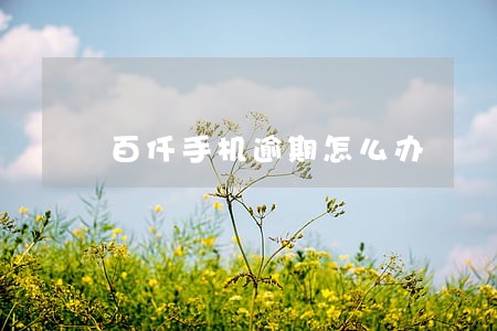 百仟手机逾期怎么办 百仟手机逾期怎么办