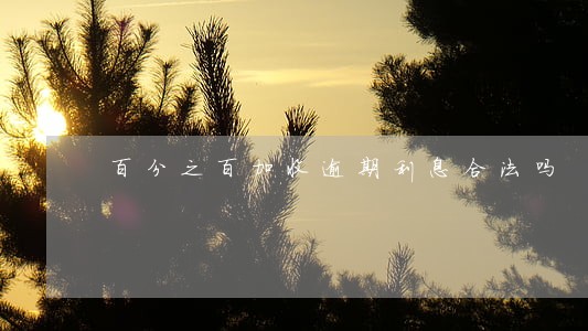百分之百加收逾期利息合法吗 百分之百加收逾期利息合法吗