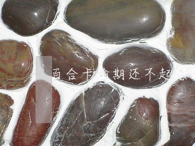 百合卡逾期还不起想还本金 百合卡逾期还不起想还本金
