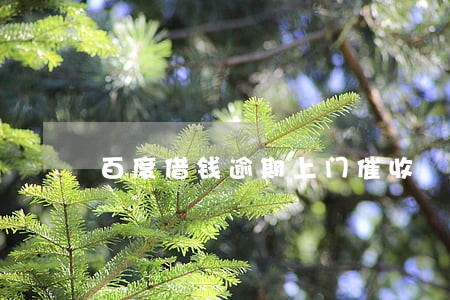 百度借钱逾期上门催收 百度借钱逾期上门催收