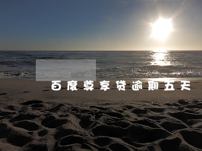百度尊享贷逾期五天 百度尊享贷逾期五天