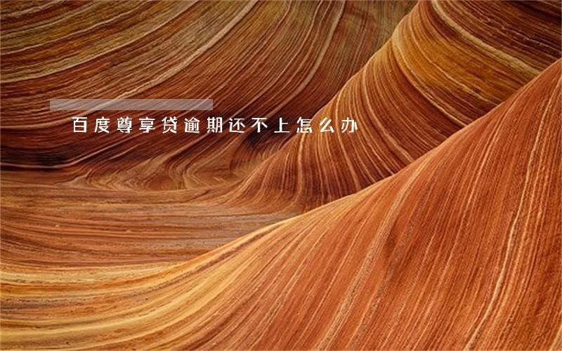 百度尊享贷逾期还不上怎么办 百度尊享贷逾期还不上怎么办