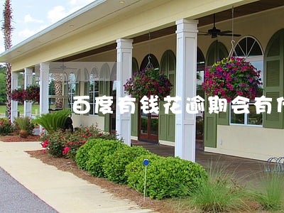 百度有钱花逾期会有什么问题 百度有钱花逾期会有什么问题