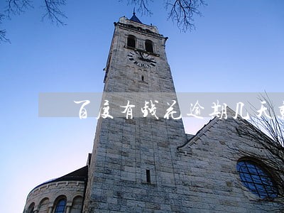 百度有钱花逾期几天就会上征信 百度有钱花逾期几天就会上征信