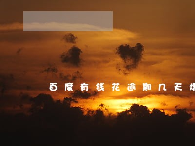 百度有钱花逾期几天爆 百度有钱花逾期几天爆