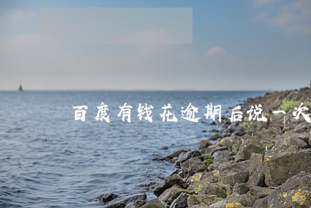 百度有钱花逾期后说一次性结清 百度有钱花逾期后说一次性结清