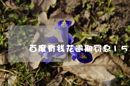 百度有钱花逾期罚息150 百度有钱花逾期罚息150