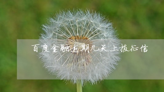 百度金融逾期几天上报征信 百度金融逾期几天上报征信