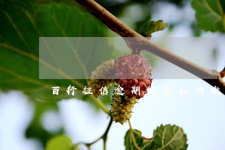 百行征信逾期记录如何撤销 百行征信逾期记录如何撤销