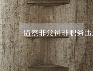 监察非党员非职务违法 监察非党员非职务违法