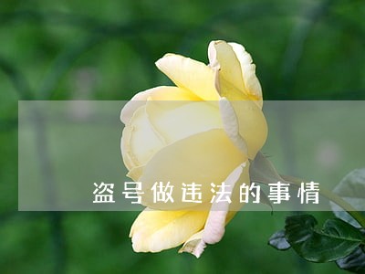盗号做违法的事情 盗号做违法的事情
