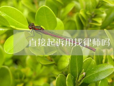 直接起诉用找律师吗 直接起诉用找律师吗