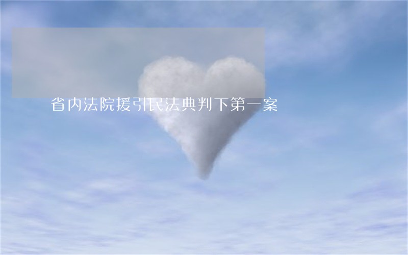 省内法院援引民法典判下第一案