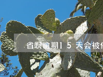 省呗逾期15天会被催收吗 省呗逾期15天会被催收吗