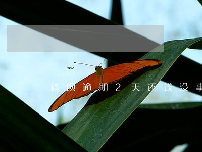 省呗逾期2天还钱没事吧 省呗逾期2天还钱没事吧