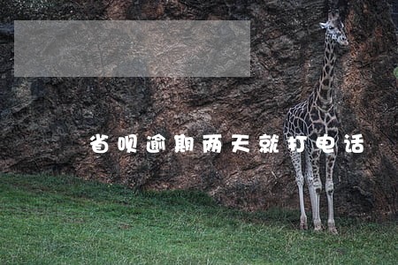 省呗逾期两天就打电话 省呗逾期两天就打电话