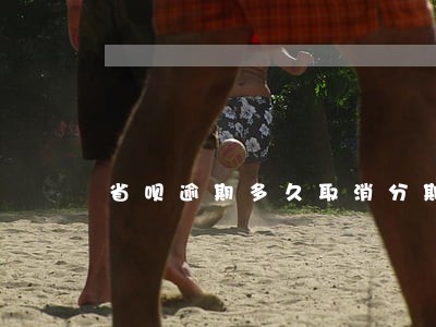 省呗逾期多久取消分期 省呗逾期多久取消分期