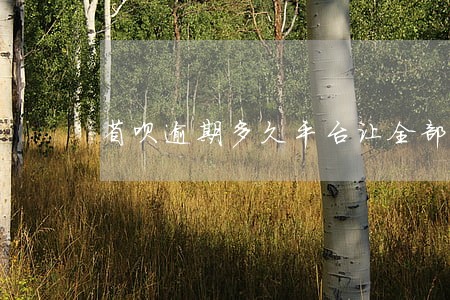 省呗逾期多久平台让全部还清 省呗逾期多久平台让全部还清
