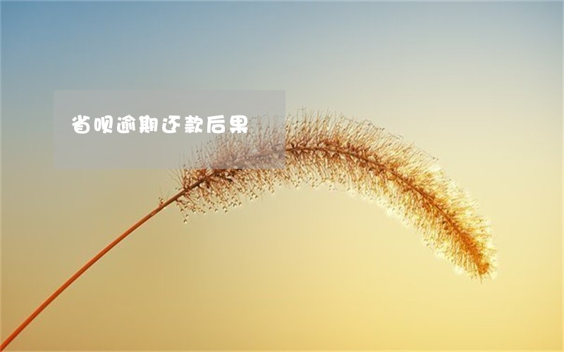 省呗逾期还款后果 省呗逾期还款后果