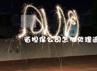 省担保公司怎么处理逾期贷款 省担保公司怎么处理逾期贷款