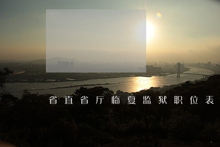 省直省厅临夏监狱职位表