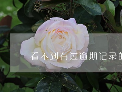 看不到有过逾期记录的信息