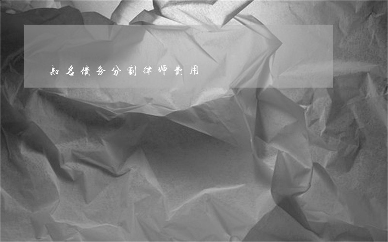 知名债务分割律师费用 知名债务分割律师费用