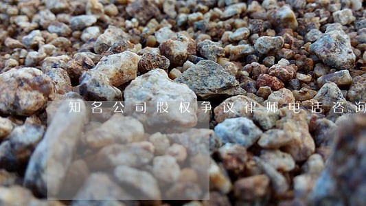 知名公司股权争议律师电话咨询 知名公司股权争议律师电话咨询