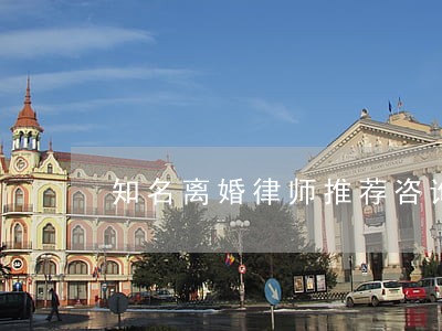 知名离婚律师推荐咨询 知名离婚律师推荐咨询