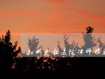 知识产权法院律师推荐 知识产权法院律师推荐