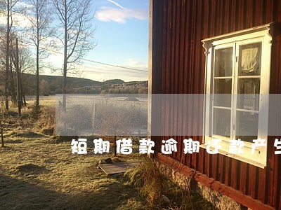 短期借款逾期还款产生 短期借款逾期还款产生