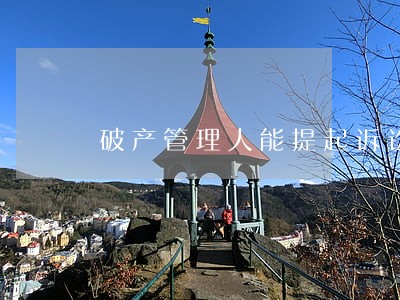 破产管理人能提起诉讼 破产管理人能提起诉讼