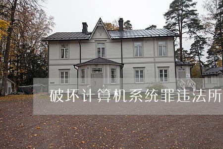 破坏计算机系统罪违法所得