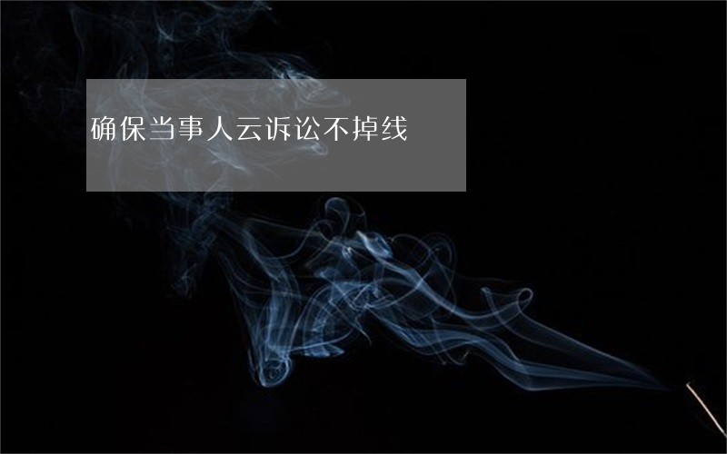 确保当事人云诉讼不掉线 确保当事人云诉讼不掉线